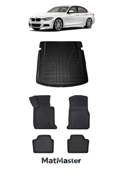 MatMaster Bmw 3 Serisi F30 2016 Model 5D Premium Ekstra Havuzlu Paspas Ve Bagaj Havuzu Set ürün görseli 1