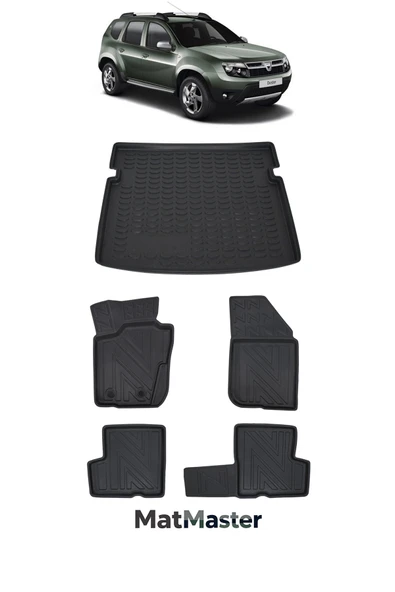MatMaster Dacia Duster 4x4 2009 Model 5D Premium Ekstra Havuzlu Paspas Ve Bagaj Havuzu Set ürün görseli 1