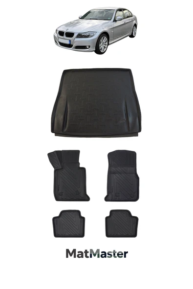 MatMaster Bmw 3 Serisi E90 2009 Model 5D Premium Ekstra Havuzlu Paspas Ve Bagaj Havuzu Set ürün görseli 1