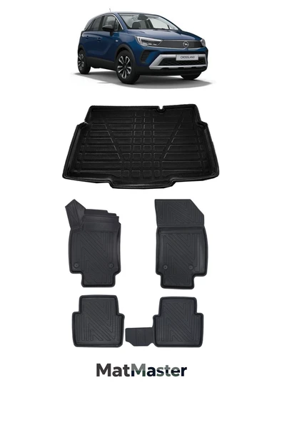 MatMaster Opel Crossland 2023 Model 5D Premium Ekstra Havuzlu Paspas Ve Bagaj Havuzu Set ürün görseli 1
