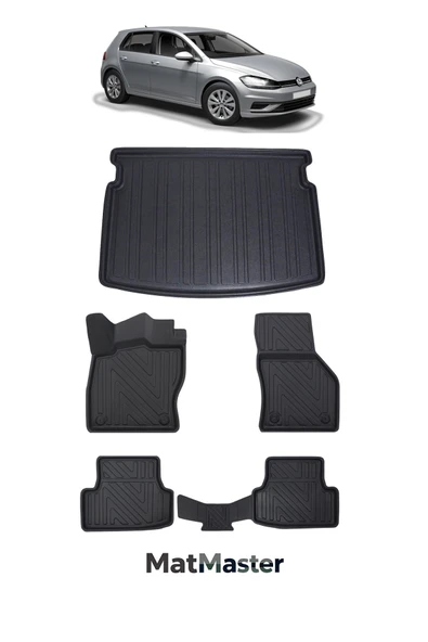 MatMaster Volkswagen Golf 7 2018 Model 5D Premium Ekstra Havuzlu Paspas Ve Bagaj Havuzu Set ürün görseli 1