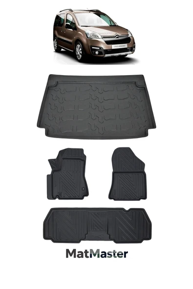 MatMaster Citroen Berlingo 2011 Model 5D Premium Ekstra Havuzlu Paspas Ve Bagaj Havuzu Set ürün görseli 1