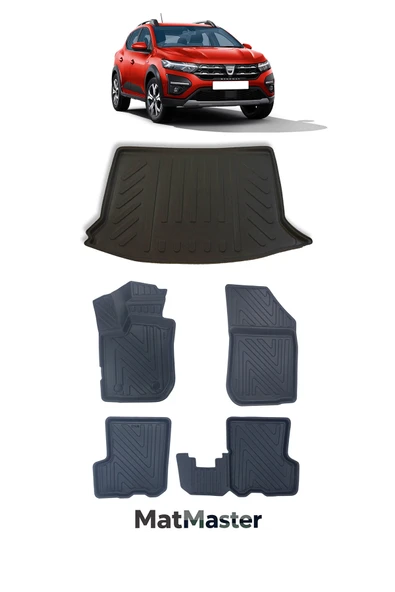 MatMaster Dacia Sandero 2017 Model 5D Premium Ekstra Havuzlu Paspas Ve Bagaj Havuzu Set ürün görseli 1