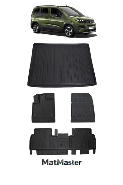 MatMaster Peugeot Rifter 2020 Model 5D Premium Ekstra Havuzlu Paspas Ve Bagaj Havuzu Set ürün görseli 1