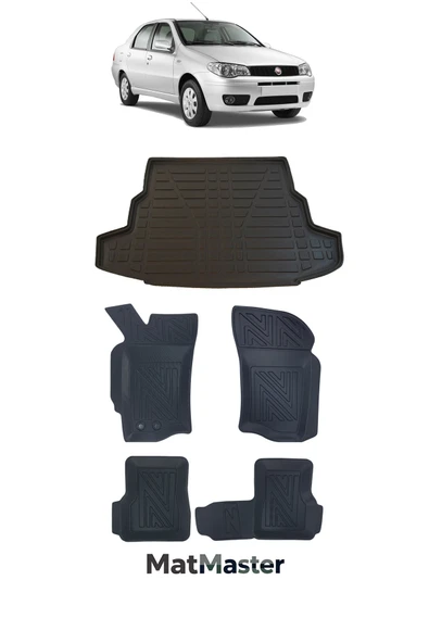 MatMaster Fiat Albea 2009 Model 5D Premium Ekstra Havuzlu Paspas Ve Bagaj Havuzu Set ürün görseli 1
