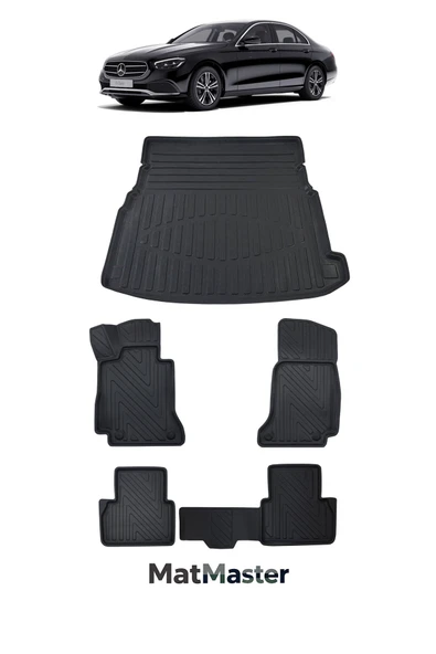 MatMaster Mercedes E Serisi W213 2021 Model 5D Premium Ekstra Havuzlu Paspas Ve Bagaj Havuzu Set ürün görseli 1