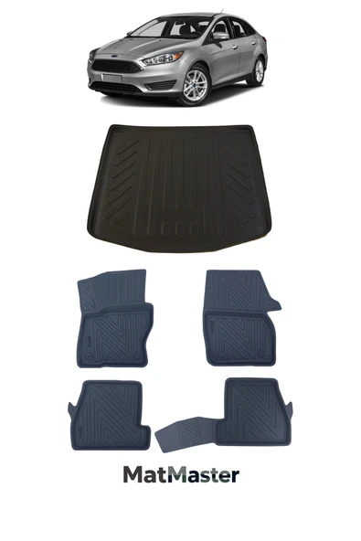 MatMaster Ford Focus 2017 Model 5D Premium Ekstra Havuzlu Paspas Ve Bagaj Havuzu Set ürün görseli 1