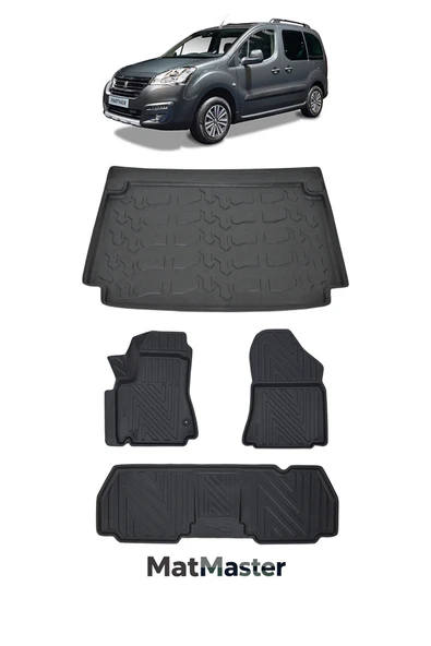 MatMaster Peugeot Partner 2008 Model 5D Premium Ekstra Havuzlu Paspas Ve Bagaj Havuzu Set ürün görseli 1