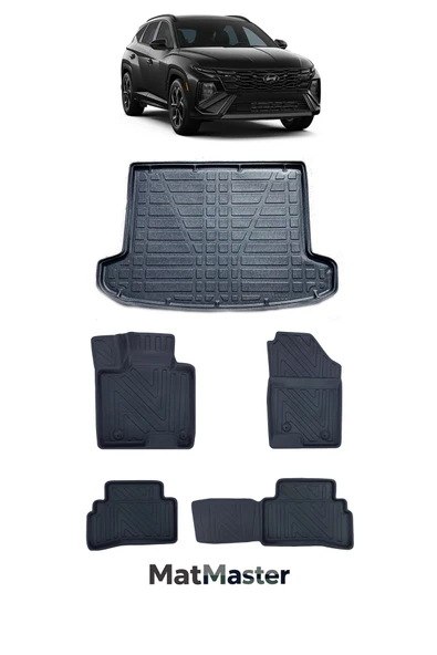 MatMaster Hyundai Tucson 2022 Model 5D Premium Ekstra Havuzlu Paspas Ve Bagaj Havuzu Set ürün görseli 1