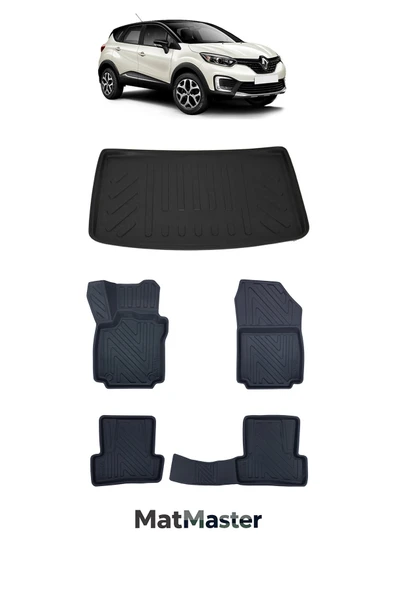 MatMaster Renault Captur 2013 Model 5D Premium Ekstra Havuzlu Paspas Ve Bagaj Havuzu Set ürün görseli 1