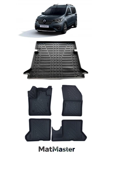MatMaster Renault Express 2021 Model 5D Premium Ekstra Havuzlu Paspas Ve Bagaj Havuzu Set ürün görseli 1