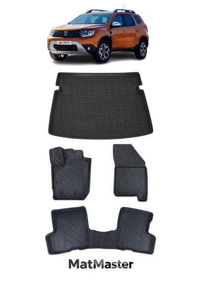 MatMaster Dacia Duster 4x4 2020 Model 5D Premium Ekstra Havuzlu Paspas Ve Bagaj Havuzu Set ürün görseli 1