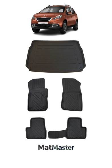 MatMaster Peugeot 2008 2014 Model 5D Premium Ekstra Havuzlu Paspas Ve Bagaj Havuzu Set ürün görseli 1