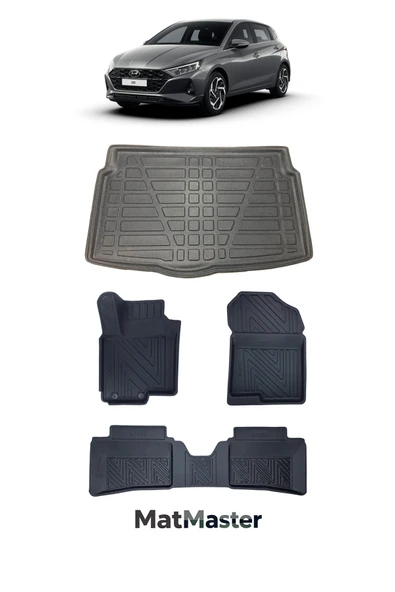 MatMaster Hyundai i20 2021 Model 5D Premium Ekstra Havuzlu Paspas Ve Bagaj Havuzu Set ürün görseli 1