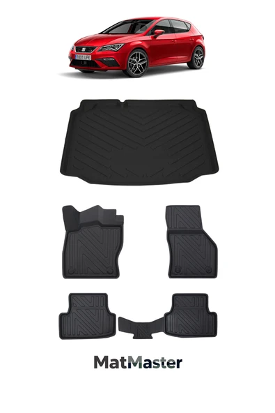 MatMaster Seat Leon 2013 Model 5D Premium Ekstra Havuzlu Paspas Ve Bagaj Havuzu Set ürün görseli 1