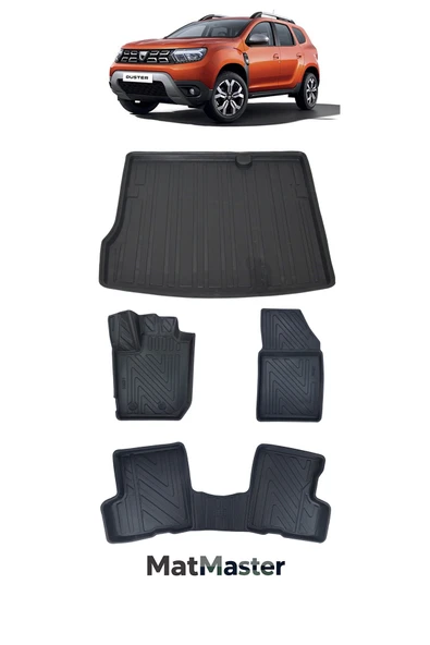 MatMaster Dacia Duster 4x2 2019 Model 5D Premium Ekstra Havuzlu Paspas Ve Bagaj Havuzu Set ürün görseli 1