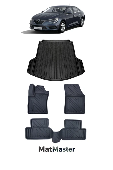 MatMaster Renault Megane 4 2026 Model 5D Premium Ekstra Havuzlu Paspas Ve Bagaj Havuzu Set ürün görseli 1