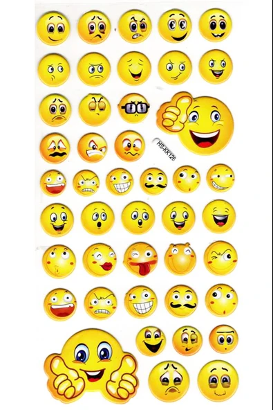 Sticker Kabartmalı Stiker Çıkartma Etiket (HSKK126)-18x9 cm- Komik Emoji ürün görseli 1