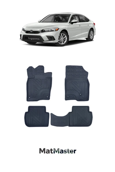 MatMaster Honda Civic FE1 2025 Model 5D Ekstra Havuzlu Paspas ürün görseli 1