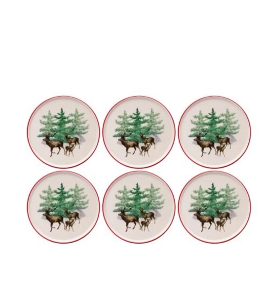 YILBAŞI SERVİS TABAĞI DEER 27 CM 6LI SET - Resim 3