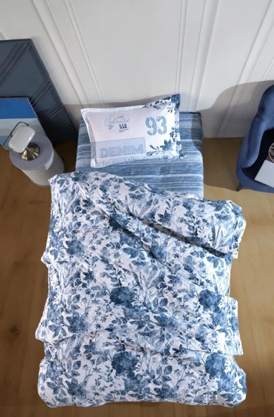 Clasy Tek Kişilik Dört Mevsim Set Mavi Mavi ürün görseli 1