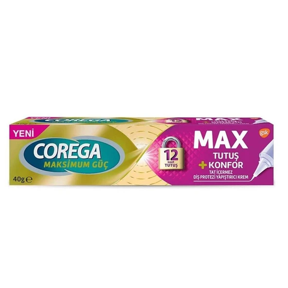 Corega Max Tutuş Konfor Diş Protezi Yapıştırıcı Krem 40 gr ürün görseli 1