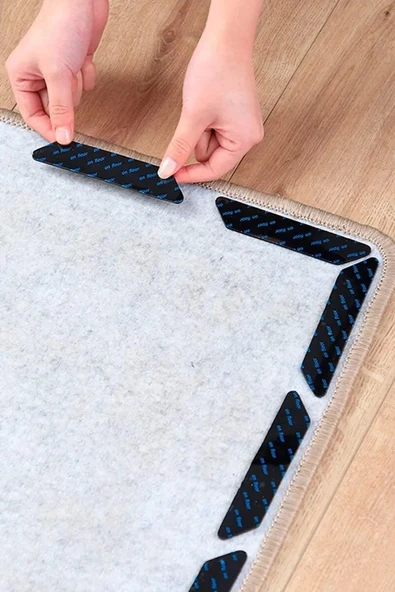 4 Çift (1 Paket) Halı Kaydırmaz Bant Çift Taraflı Halı Yapışkanı ürün görseli 1