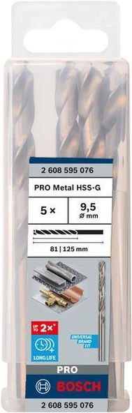 HSS-G Metal Matkap Ucu 9,5*125 mm 5li ürün görseli 1