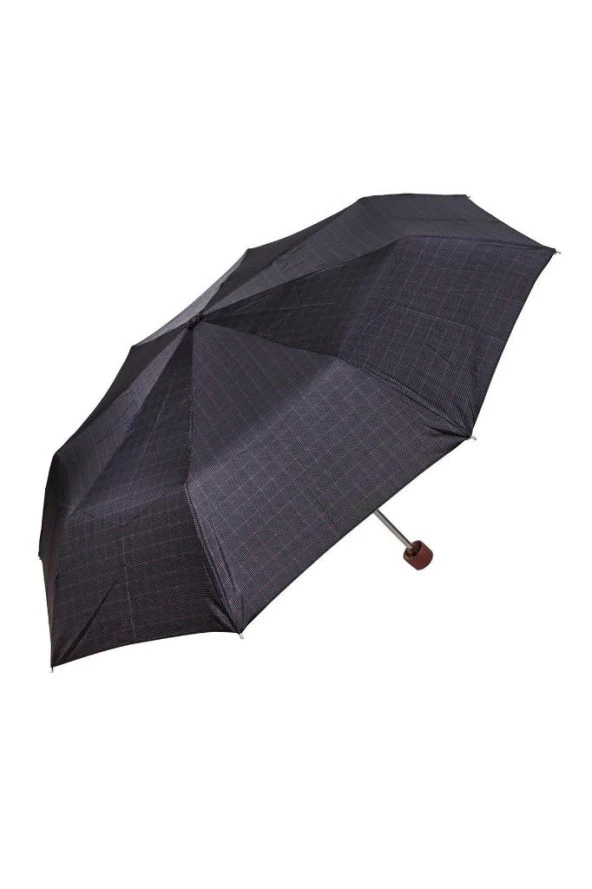 Snotline Şemsiye Süper Mini Bordo Kare Desen Siyah 09G ürün görseli 1