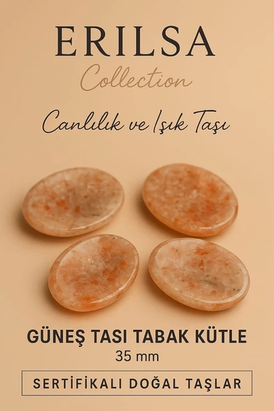 Sertifikalı Güneş Taşı Kase Kütle 35 mm - Doğal Canlılık ve Işık Taşı ürün görseli 1