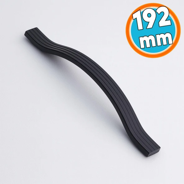 Mobilya Kulpu Çizgili Model Dayanıklı Uzun Ömürlü Modern Tasarım Siyah Çizgili Metal 192 mm ürün görseli 1