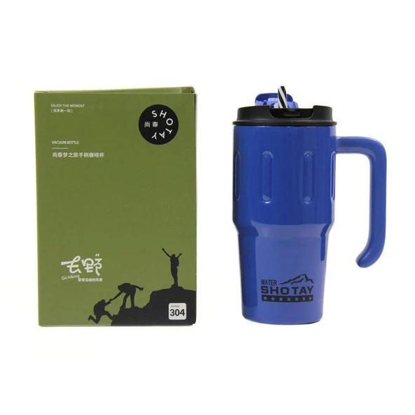 Shotay Handle Mug 650 Ml. Mavi ST-8169 - Resim 2