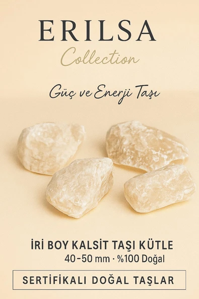 Sertifikalı İri Boy Kalsit Taşı Kütle - 40 50 mm Güç ve Enerji Taşı ürün görseli 1
