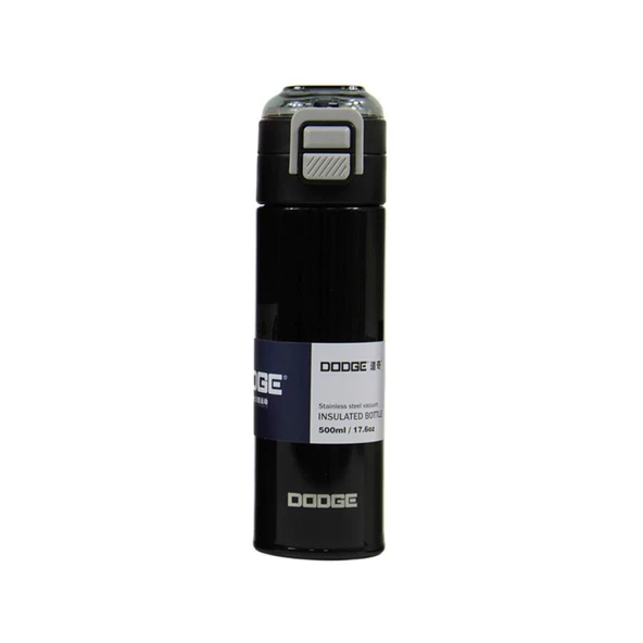 Dodge Çift Kullanımlı Kapak Çelik Matara 400 Ml. Ddg-Db-24515-400 Siyah ürün görseli 1