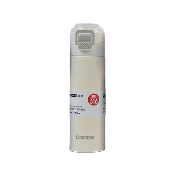 Dodge Çift Kullanımlı Kapak Çelik Matara 400 Ml. Ddg-Db-24515-400 Beyaz ürün görseli 1