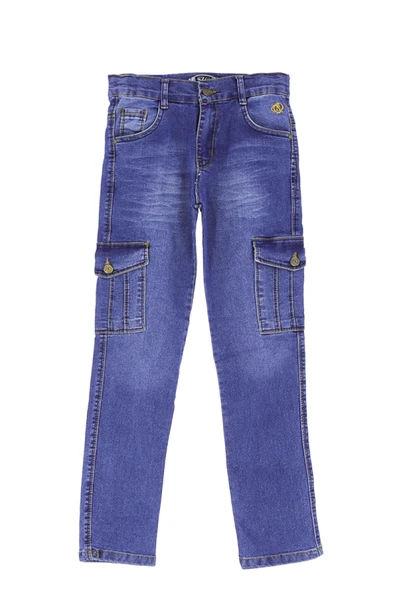 Erkek Çocuk Likralı Kargo Cepli Esnek Belli Jean Pantolon 13-17 Yaş 12366 ürün görseli 1