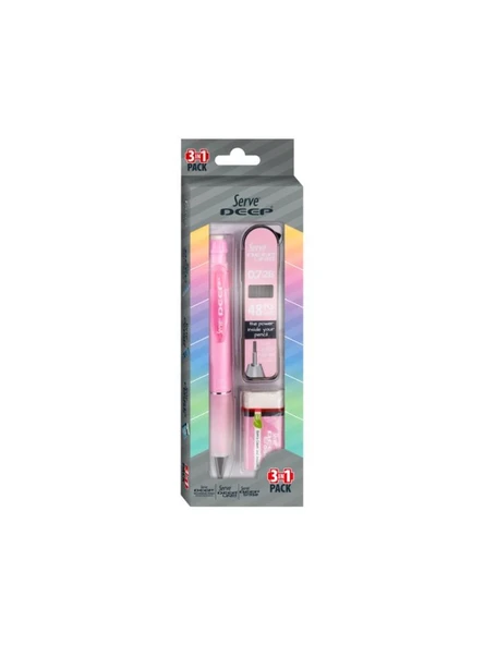 Serve Deep 0.7 mm Kalem Uç Silgi 3'lü Okul Seti Şeker Pembe ürün görseli 1