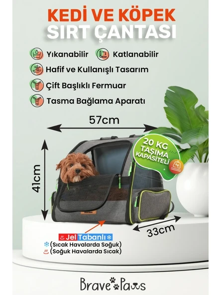 Brave Paws Kedi ve Köpekler Için Piramit XL Taşıma Çantası - Geniş Alan Havalandırmalı Seyahat Çantası ürün görseli 1