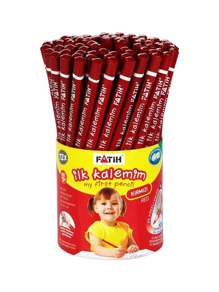 Fatih İlk Kalemim Jumbo Üçgen Kırmızı Kurşun Kalem 72 Adet ürün görseli 1