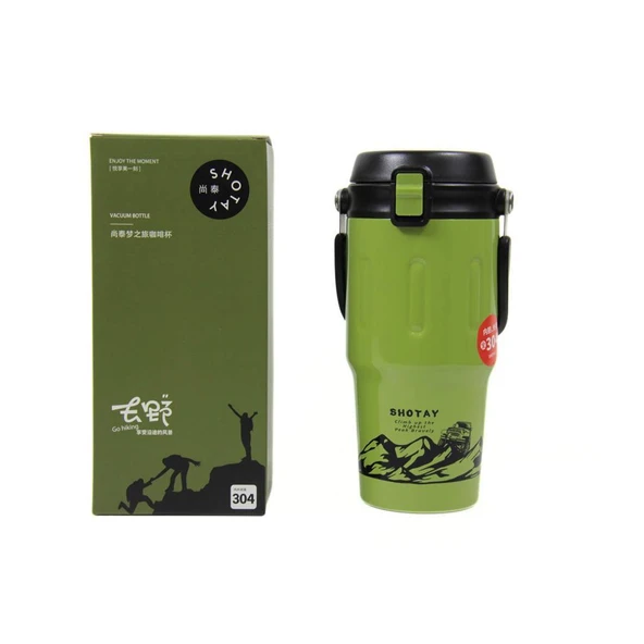 Shotay Journey Mug Çift Kullanımlı Kapak 650 Ml. Yeşil  ST-8166 ürün görseli 1
