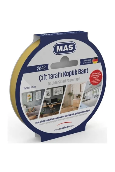 Mas 2642 Çift Traflı Köpük Bant 15Mm * 5M ürün görseli 1