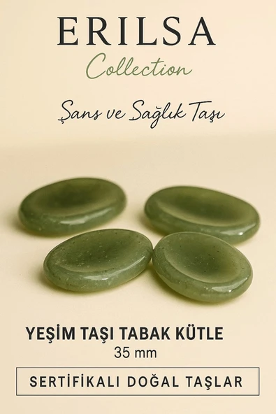 Sertifikalı Yeşim Taşı Kase Kütle 35 mm Doğal Şans ve Sağlık Taşı ürün görseli 1