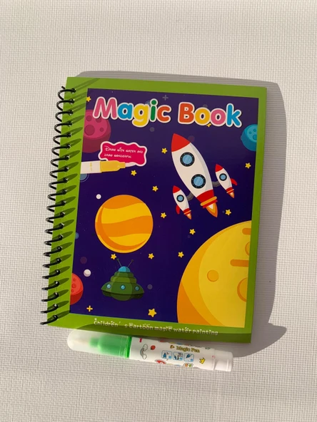 EVREN UZAY GEZEGEN Magic Book Eğitici İngilizce Sihirli Boyama Kitabı Su Kalemli Water Painting Yşl ürün görseli 1