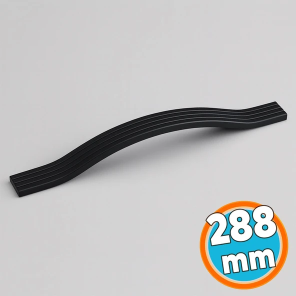Mobilya Kulpu Çizgili Model Dayanıklı Uzun Ömürlü Modern Dekoratif Tasarım 288 mm Siyah Metal ürün görseli 1