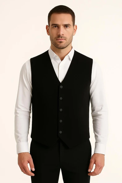 Herman Slim Fit Erkek Düğmeli Triko Yelek - 7461 ürün görseli 1