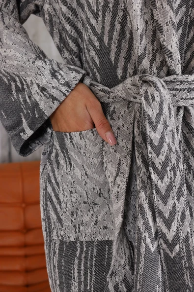 Tonna Black Bathrobe - Resim 2