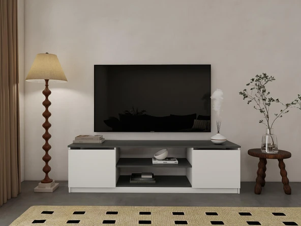 Bade Tv Ünitesi Koyu Gri Beyaz ürün görseli 1