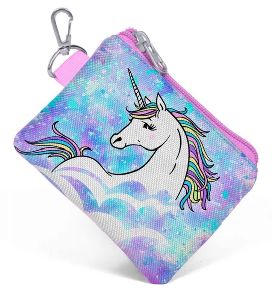 Coral High Mavi Unicorn Bozuk Para Çantası ürün görseli 1