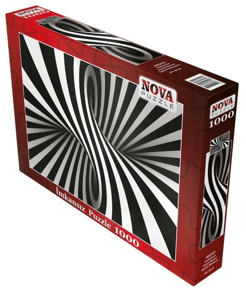 Nova Puzzle 1000 Parça Siyah Beyaz Spiral İllüzyon İmkansız Puzzle - Profesyonellere Özel ürün görseli 1