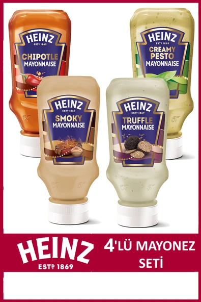 Heinz 4'lü Gurme Mayonez Paketi (Trüflü, Chipotle, Smoky, Pesto) ürün görseli 1